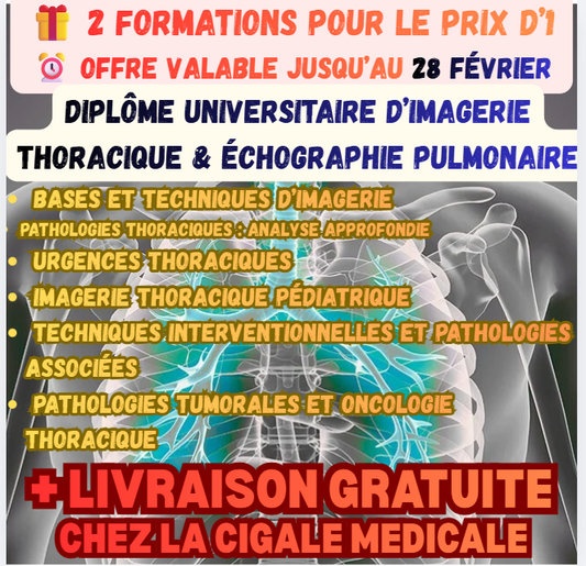 DEUX EN UN Diplôme Universitaire d’Imagerie Thoracique : Formation Complète et Certifiante + Échographie Pulmonaire Clé USB