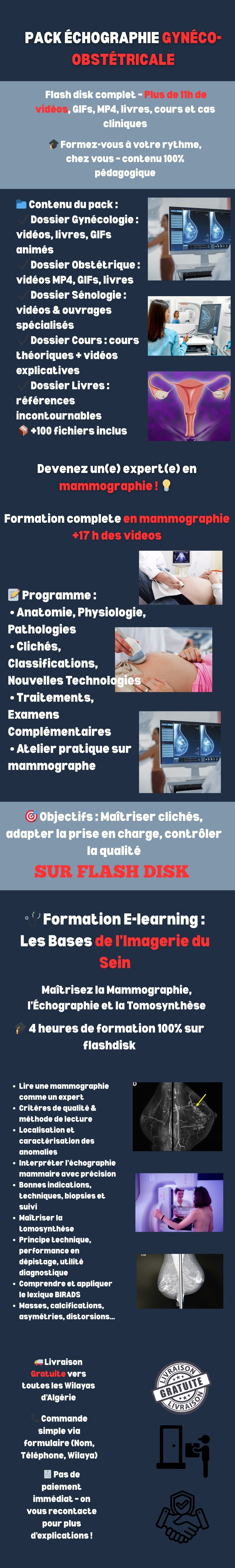 (3en1) : Pack Echographie gynéco obstétrique + mammographie + Imagerie Sénologique Pratique