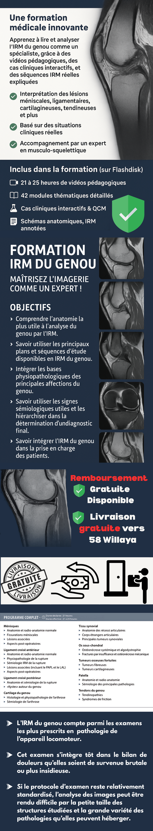 Formation IRM du genou (Imagerie par résonance magnétique Du genou)